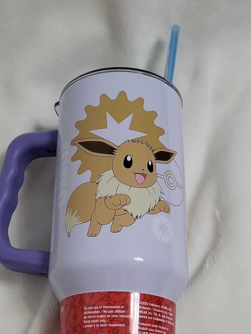 Pokémon Eevee 40 oz Stainless Steel Insulated Tumbler with Handle & Straw - Picture 8 of 16